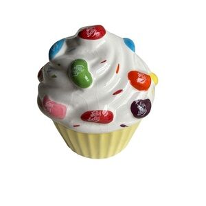 Jelly Belly Jelly Beans Ceramic Cupcake Candy Jar Trinket